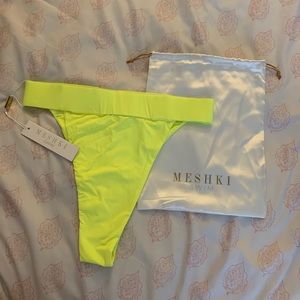 Meshki High Leg Neon Yellow/Lime Bikini Bottom